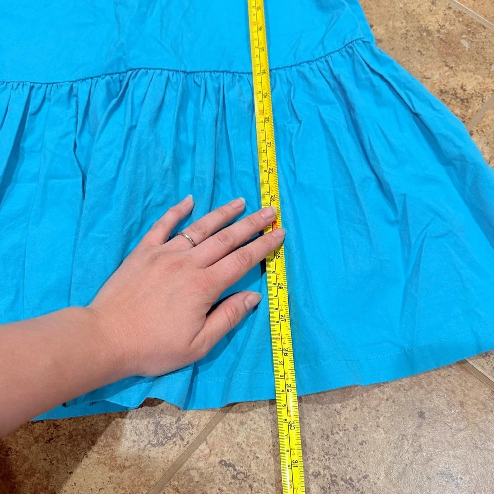 Hanna‎ Andersson Girls Turquoise Summer Breezeway Cotton Dress 140 US 10 NWT